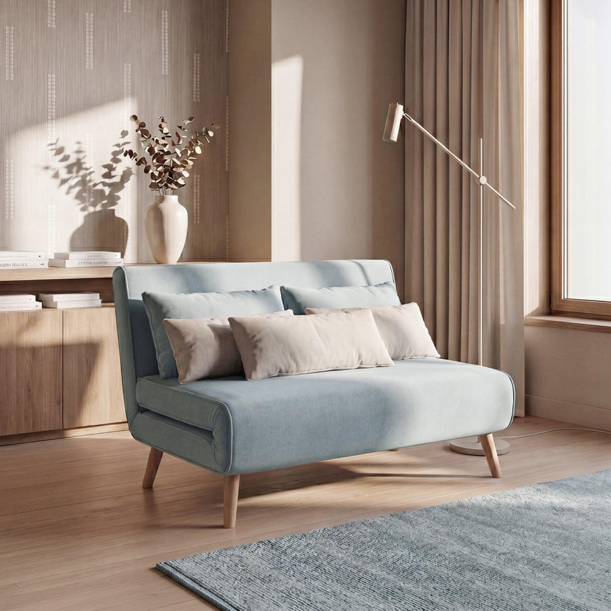 SCHLAFSOFA Noa Blau 121 cm x 83 cm - Blau, Textil (121/83/90cm) - Klast Home