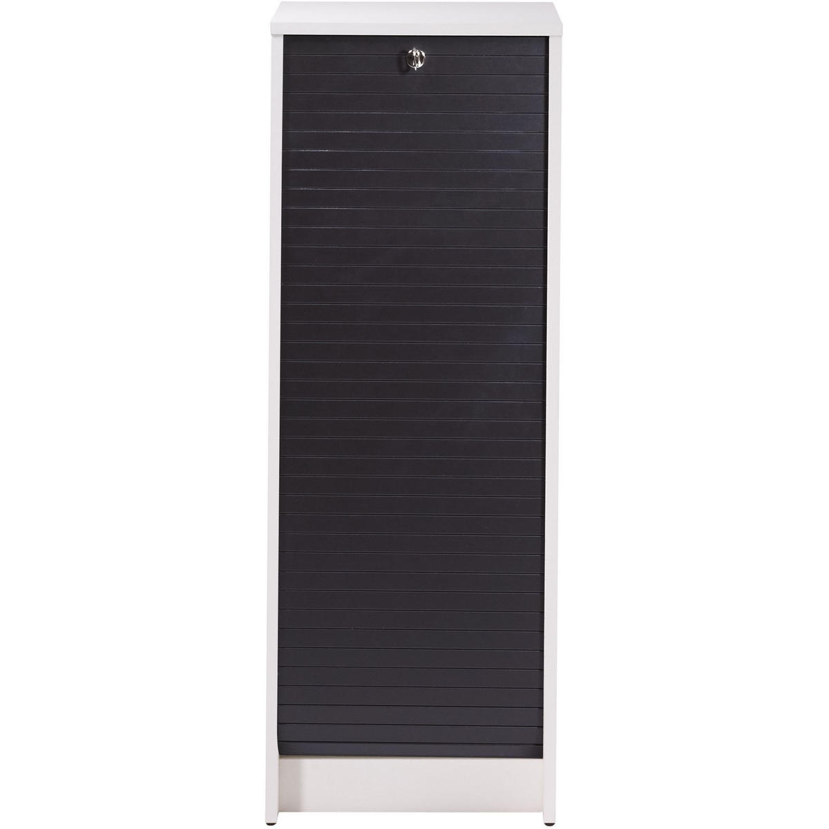 AKTENSCHRANK mit Rolladentür 38,5/35/104cm - Schwarz/Weiß, Holzwerkstoff (35/104/38.5cm) - Simmob