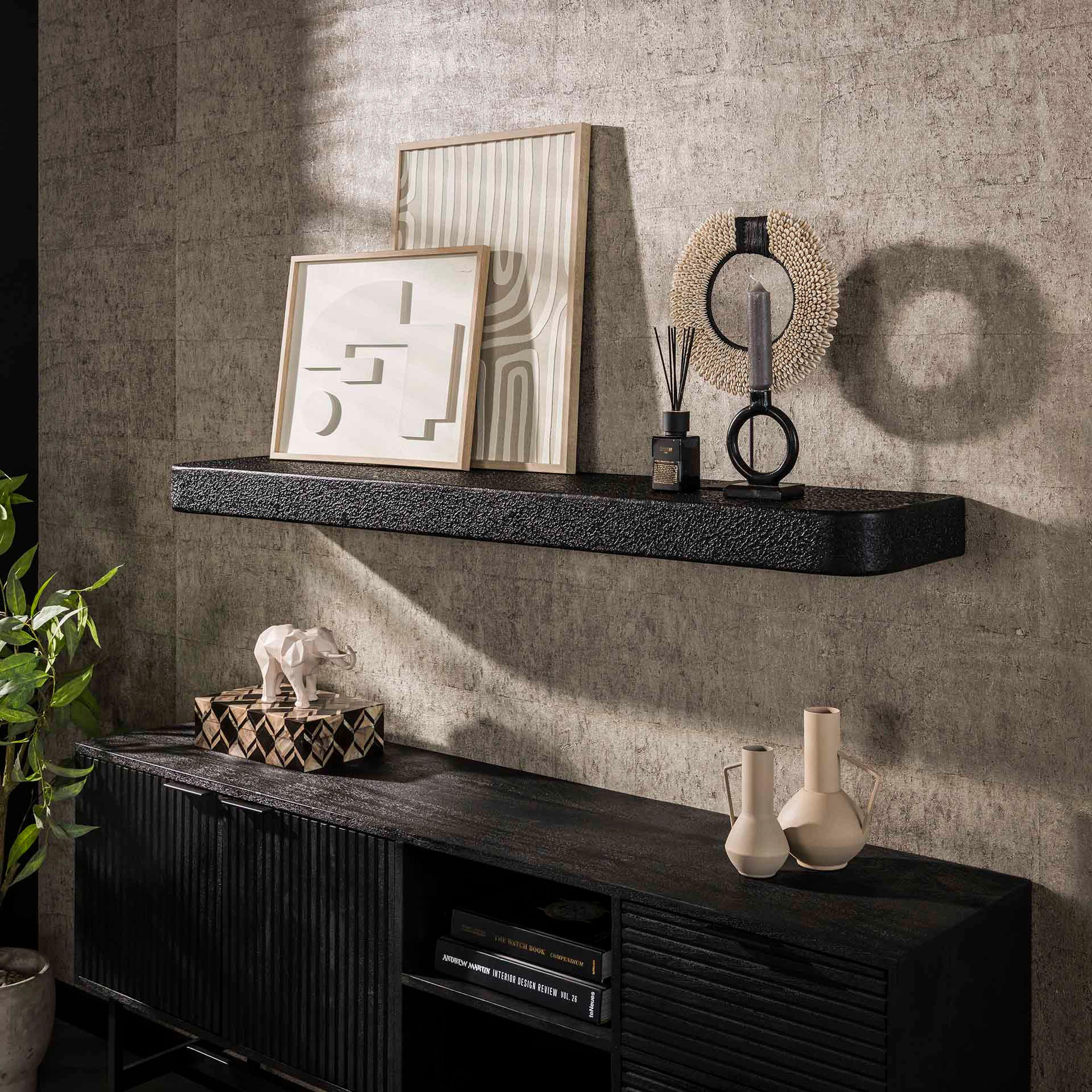WANDREGAL Meta Grau 29/150/ 8 cm - Grau, Holz (150/8/29cm) - Hoyz Collection