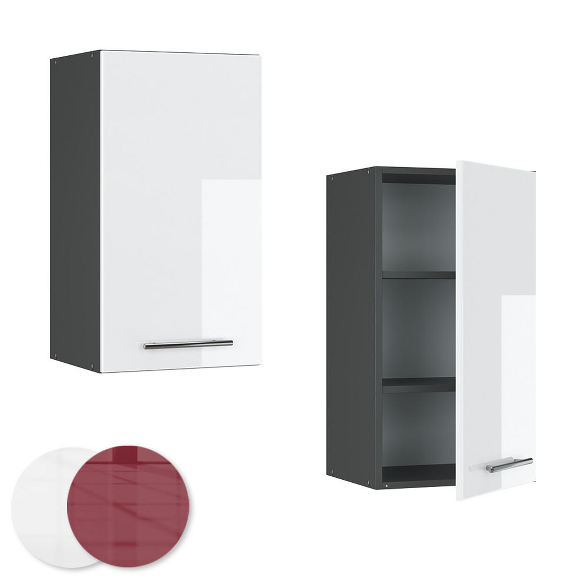 HÄNGESCHRANK Fame-Line Weiß Hochglanz 40 cm - Weiß Hochglanz/Anthrazit, Holzwerkstoff (40/72/34.1cm) - Vicco