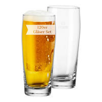 WILLI BECHER GEEICHT transparent 0,5 l 120er Set - Transparent, Glas (0.5L) - Van Well