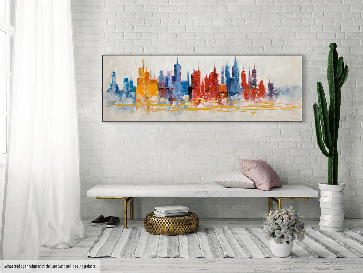 ACRYLBILD HANDGEMALT 150/50 cm - Multicolor, Holz/Textil (150/50cm) - KUNSTLOFT