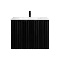 EINZELWASCHTISCH - 80 cm x 44 cm - Holz, Platte - Schwarz - ZILGA - Schwarz, Holz (80/60/44cm) - Vente-Unique