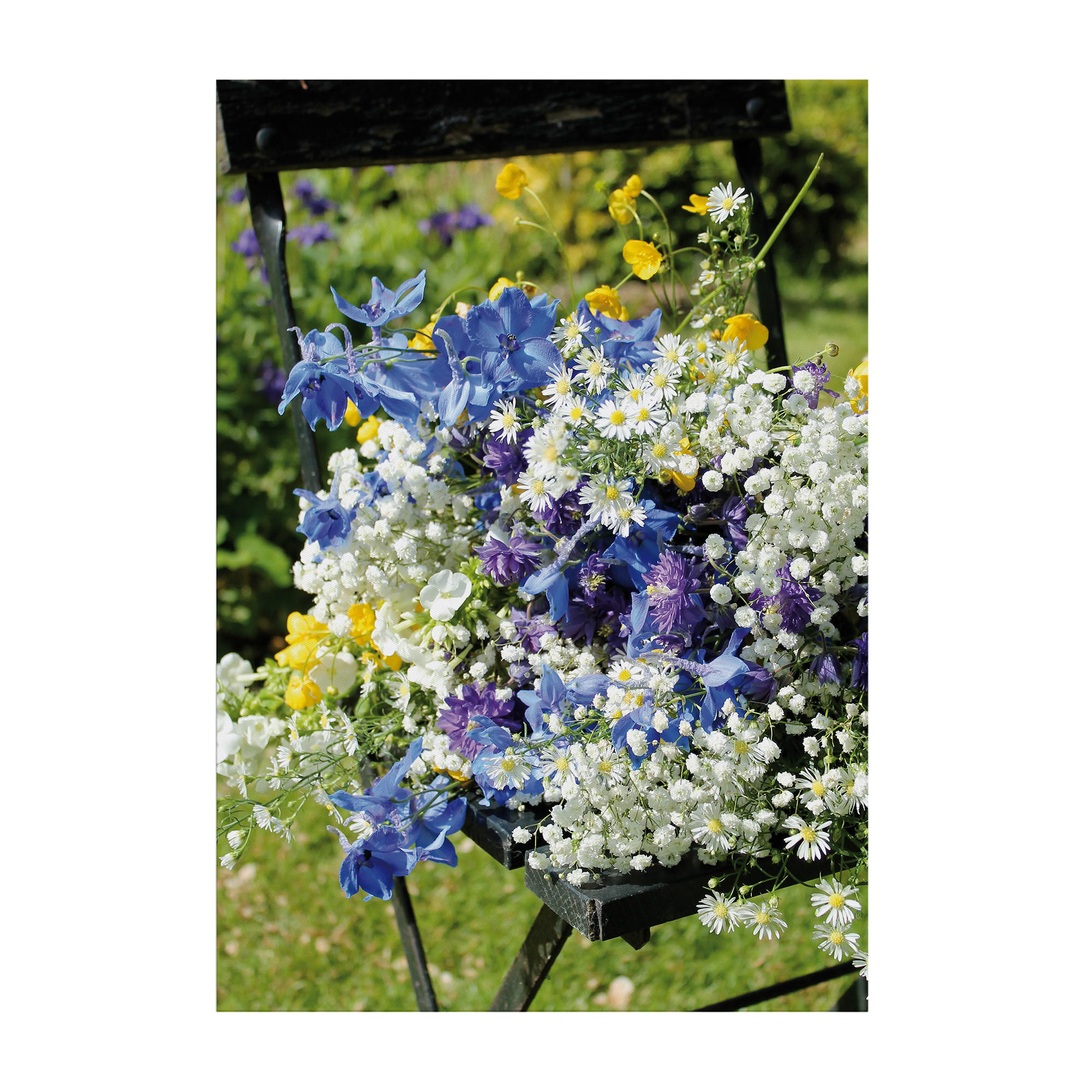 LEINWANDBILD Blumenstuhl 70x50cm - Multicolor, Textil (70/1cm) - Art for the Home