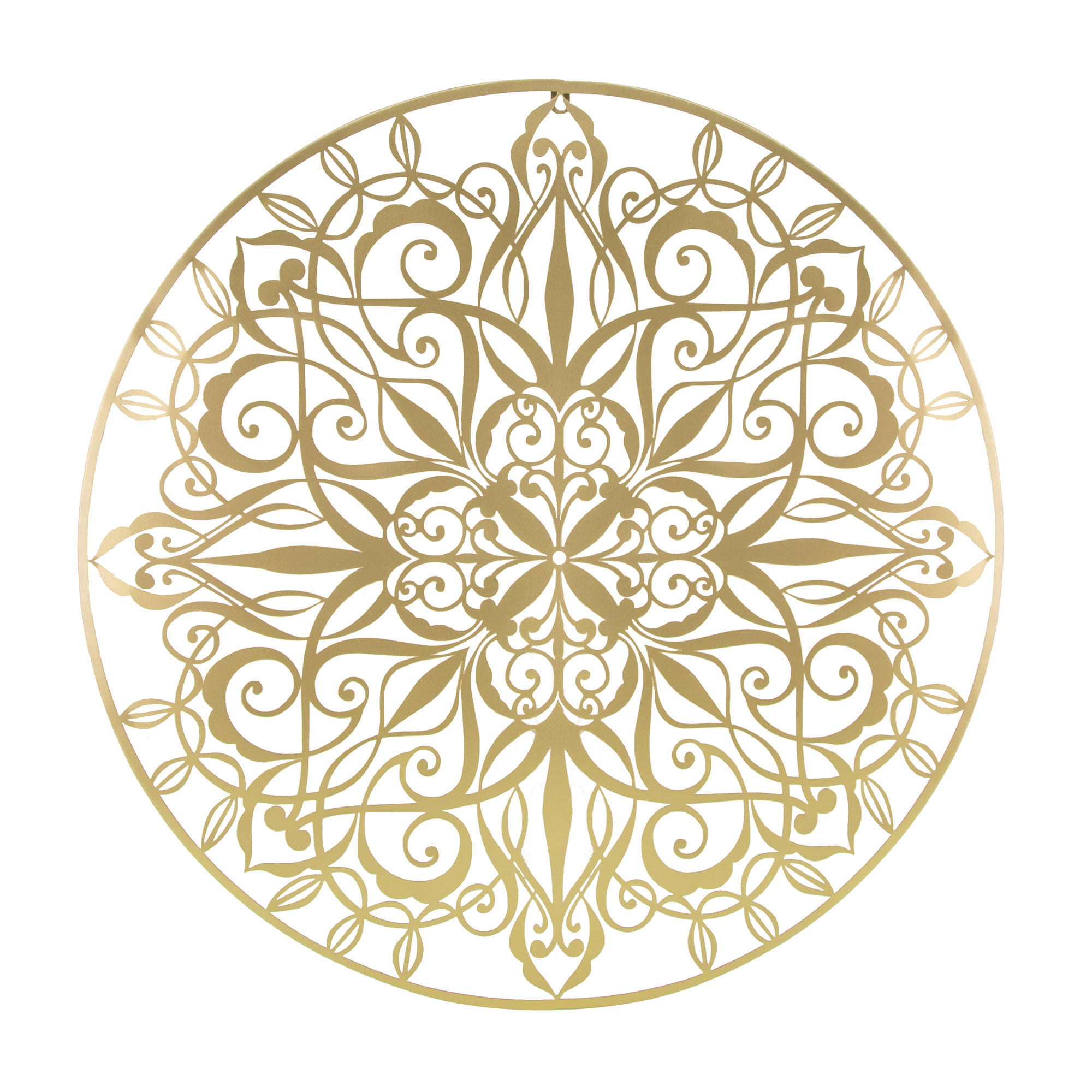 METALLKUNST - Luxus Mandala Gold - Goldfarben, Metall (80/80/80cm) - Art for the Home