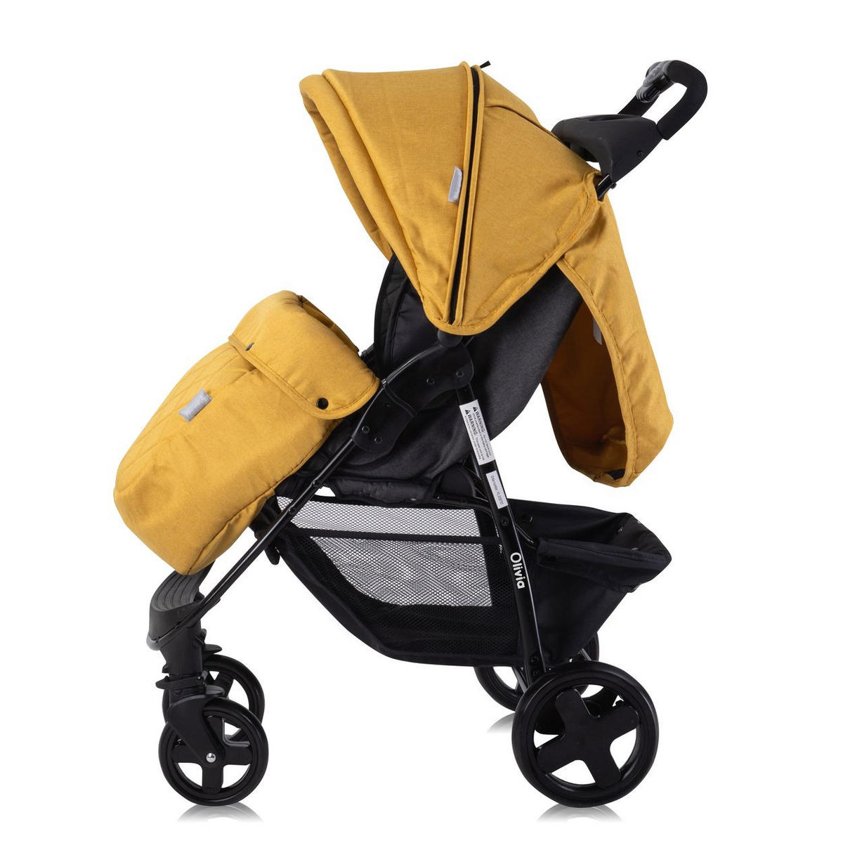 BUGGY Olivia gelb Zubehörbox, Fußabdeckung, verstellbar, Korb - Gelb, Metall (80/49/100cm) - Lorelli