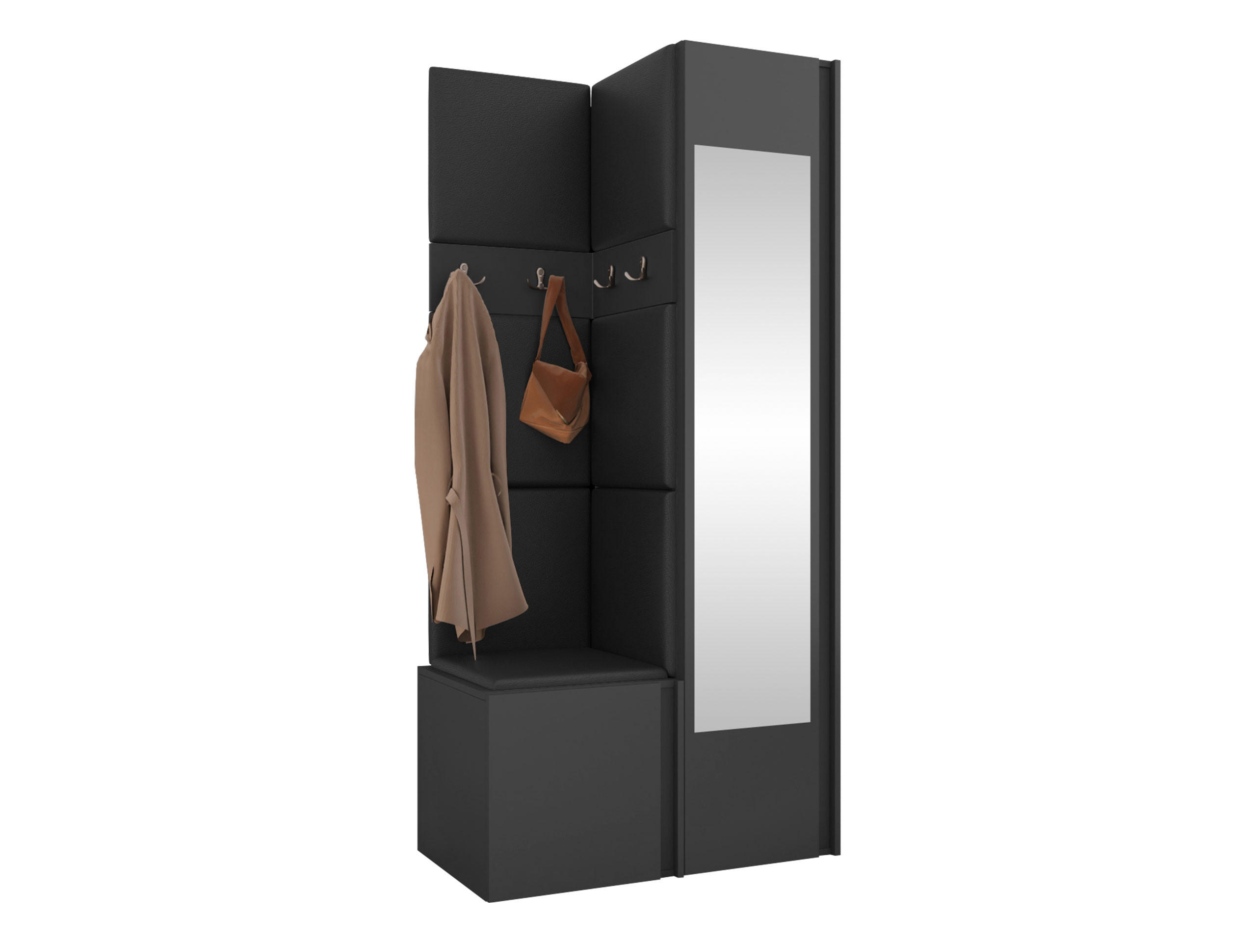 MOBILIER PENTRU HOL Orion XXV - grafit/negru, material plastic/compozit lemnos (82/186/46cm) - MIRJAN24