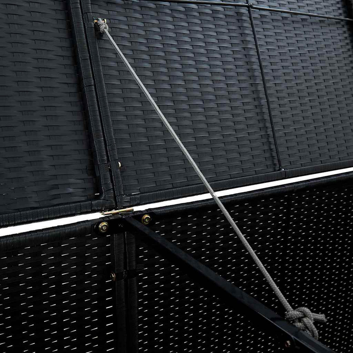 MÜLLTONNENBOX für 2 Tonnen, 148/80/111 cm, aus Poly Rattan, Schwarz - Schwarz, Naturmaterialien (80/111/148cm) - vidaXL