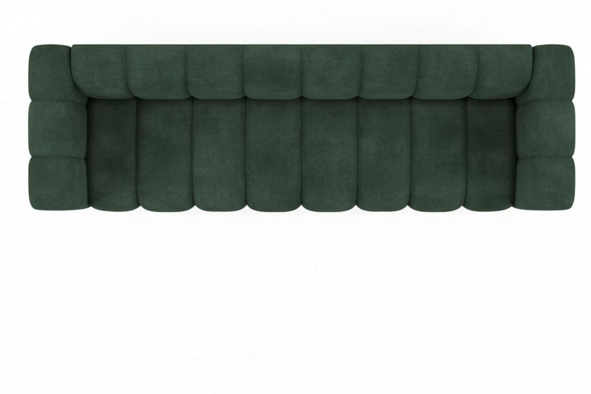 COUCH, Viersitzer-Sofa Grand, Veloursstoff Salvador, Grün - Grün, Holz (290/70/93cm) - Kaiser Möbel
