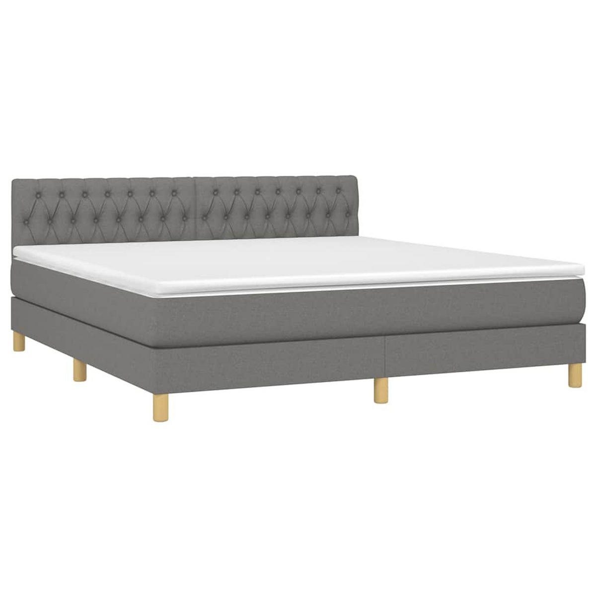 BOXSPRINGBETT 180/200 Cm Grau Gewebe - Grau, Textil (180/203cm) - vidaXL