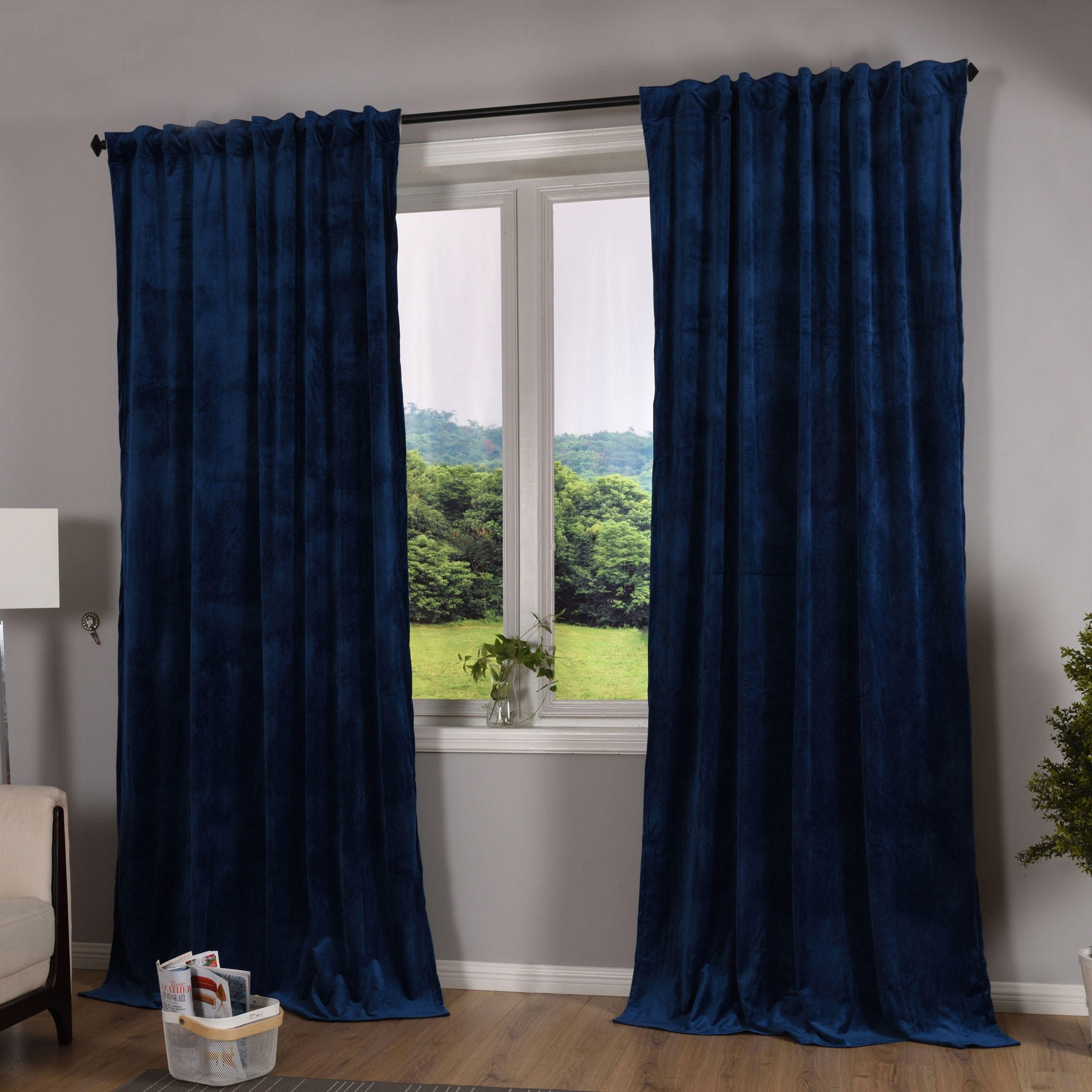 VORHANG 2ER SET MILANO HxB 280x135 cm Blau - Blau, Textil (135/280cm) - Gardinenbox