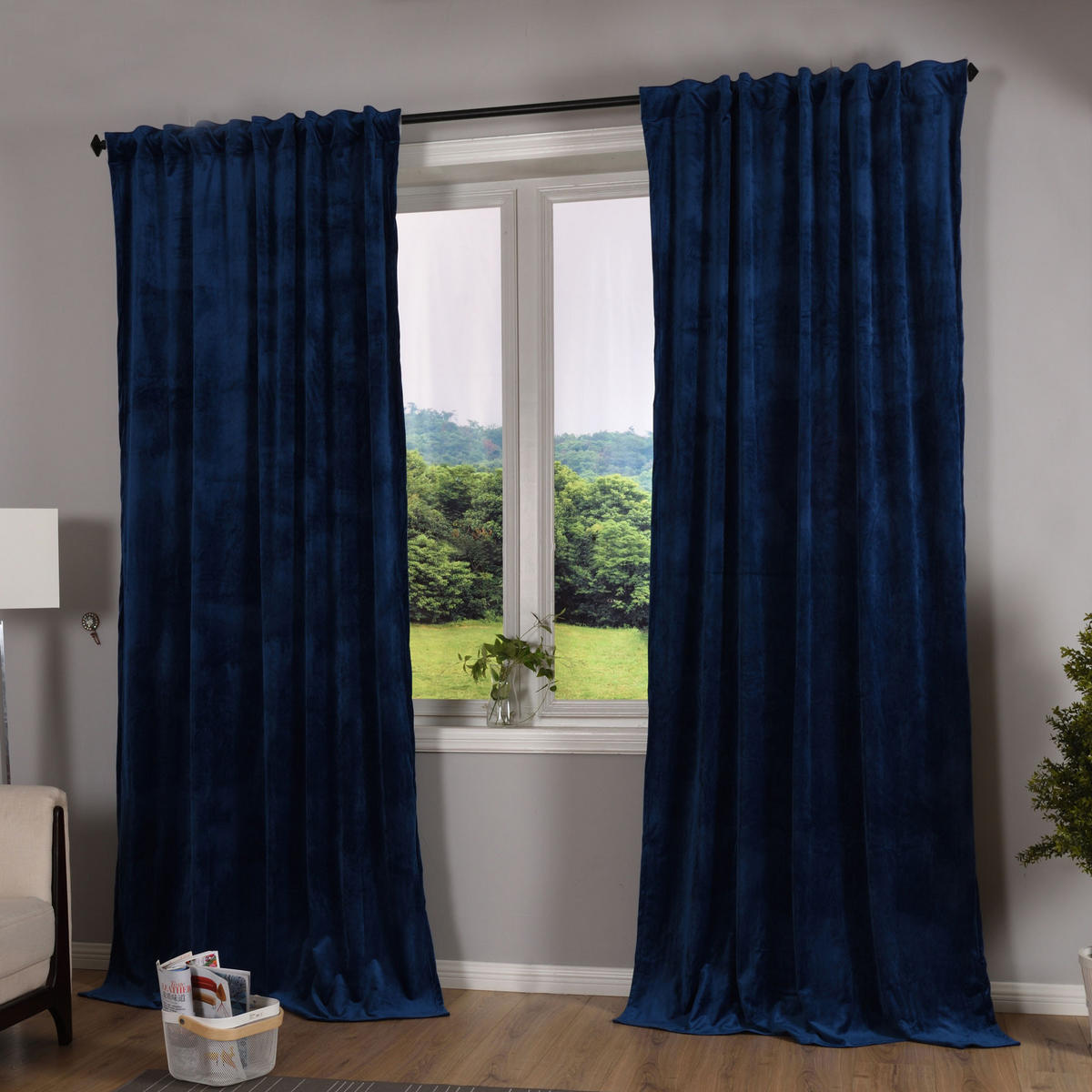 VORHANG 2ER SET MILANO HxB 235x135 cm Blau - Blau, Textil (135/235cm) - Gardinenbox