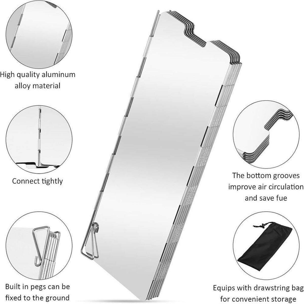 WINDSCHUTZ, Silber , 100 × 24 cm, Aluminiumlegierung - Silberfarben, Metall (24/1/100cm) - Authentics
