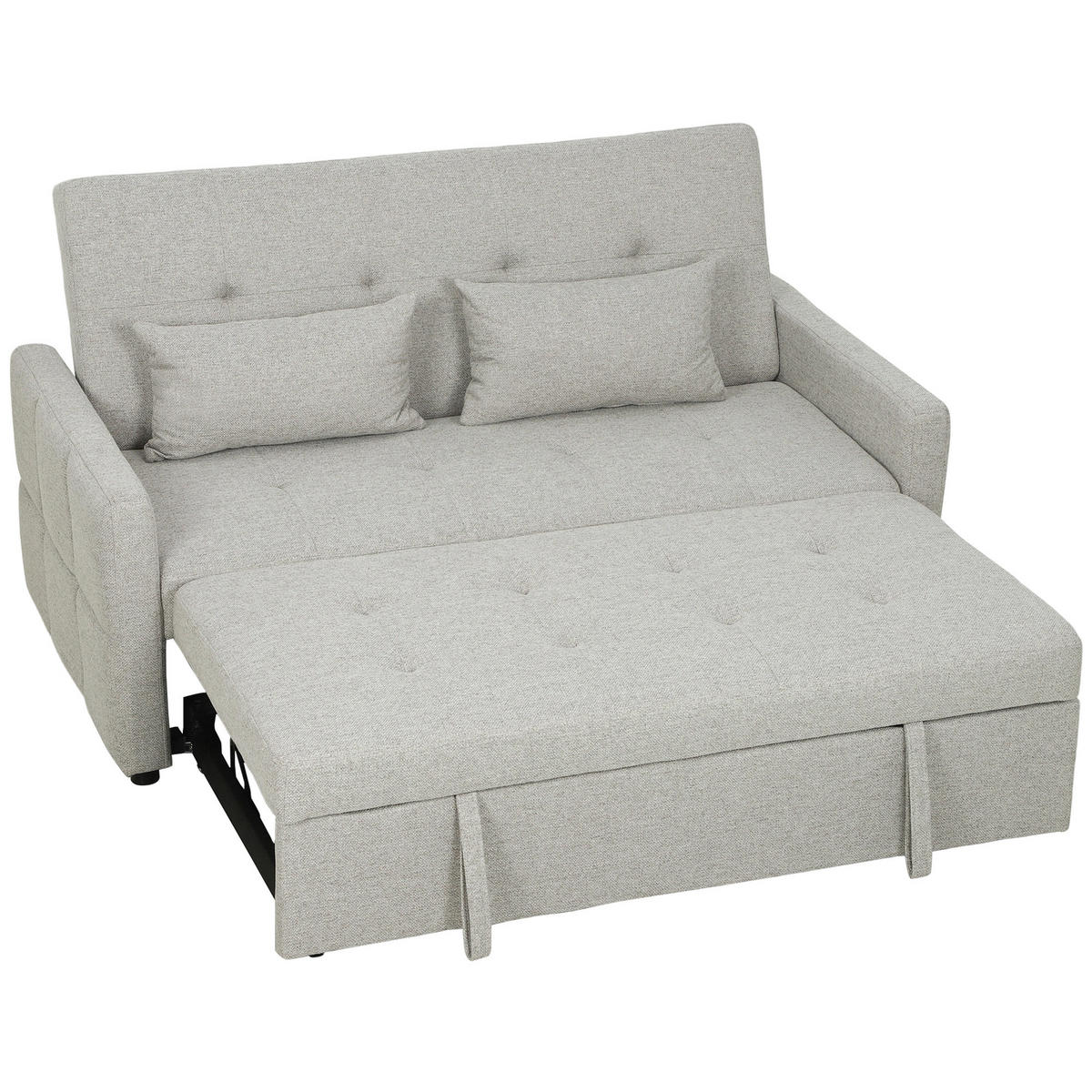 SCHLAFSOFA 2-Sitzer DE-14651 3-in-1 mit 3-fach verstellbarer Lehne Hellbraun - Braun, Textil (158/85/85cm) - ComfortXL