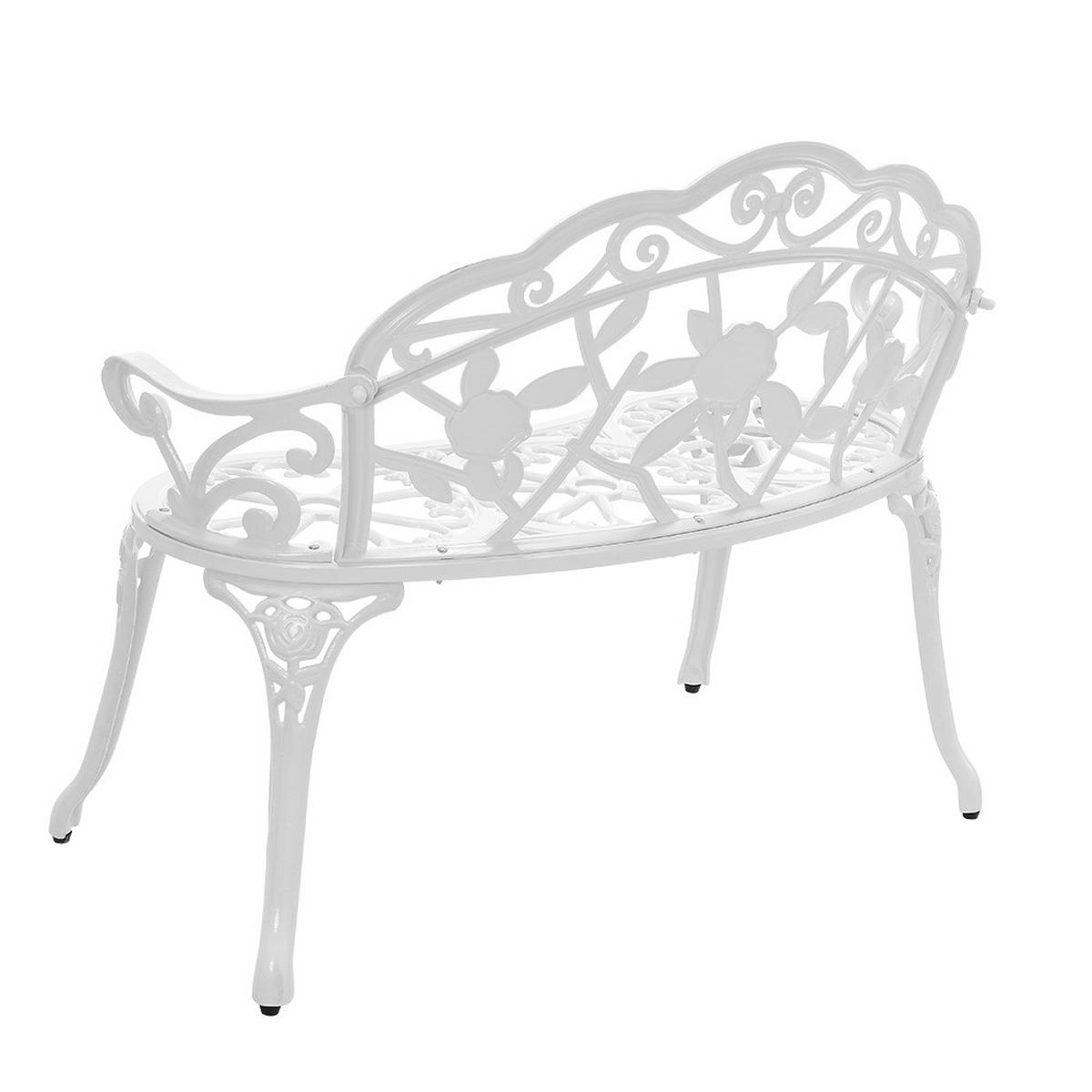 GARTENBANK Monfalcone - Weiß, Metall (99/78/54cm) - casa.pro
