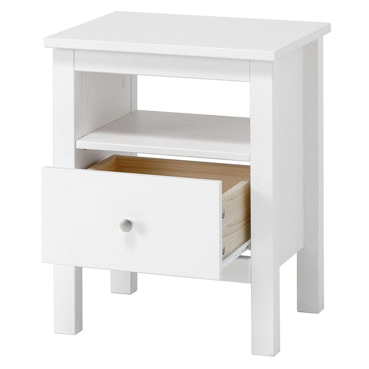 NACHTTISCH Massivholz 37/45/55 cm - Weiß, Holz (45/55/37cm) - hagge home