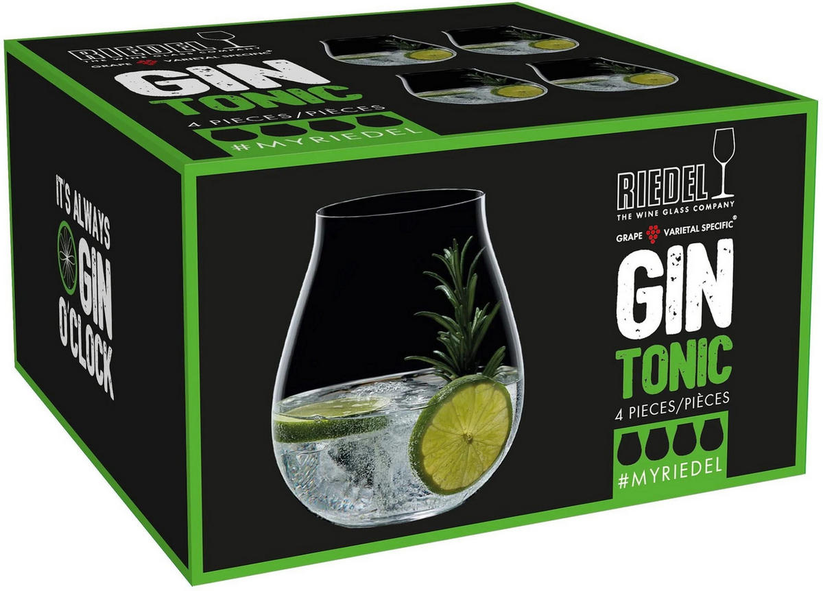 GINGLAS Set, 4er Set, Hochwertiges Glas, 762 ml - Transparent, Glas (0.76L) - Riedel