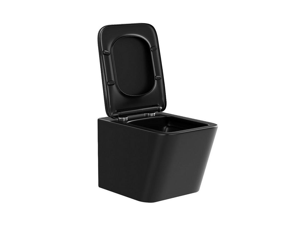 HÄNGE WC - 35.5 cm x 51.5 cm - keramik - schwarz Clemona - Schwarz, Keramik (35.5/34/51.5cm) - Vente-Unique