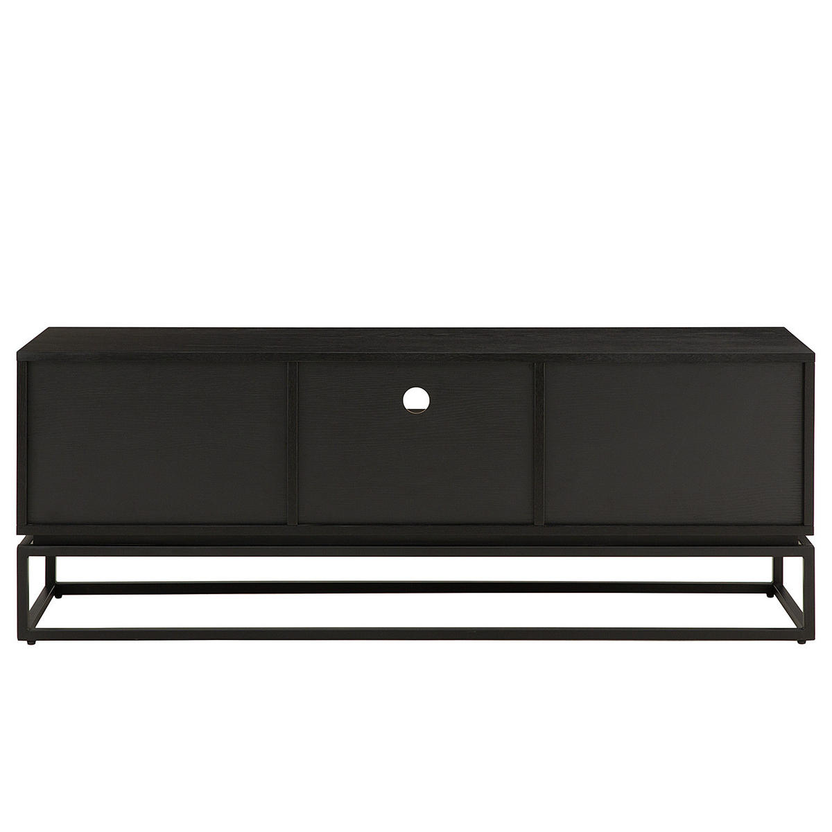 TV-LOWBOARD - Holzwerkstoff / Metall - Schwarz, Holzwerkstoff/Metall (150/55/40cm) - home24