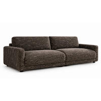 SOFA MARLIN Braun Flachgewebe - Dunkelbraun/Schwarz, Kunststoff/Textil (262/80/100cm) - KAWOLA