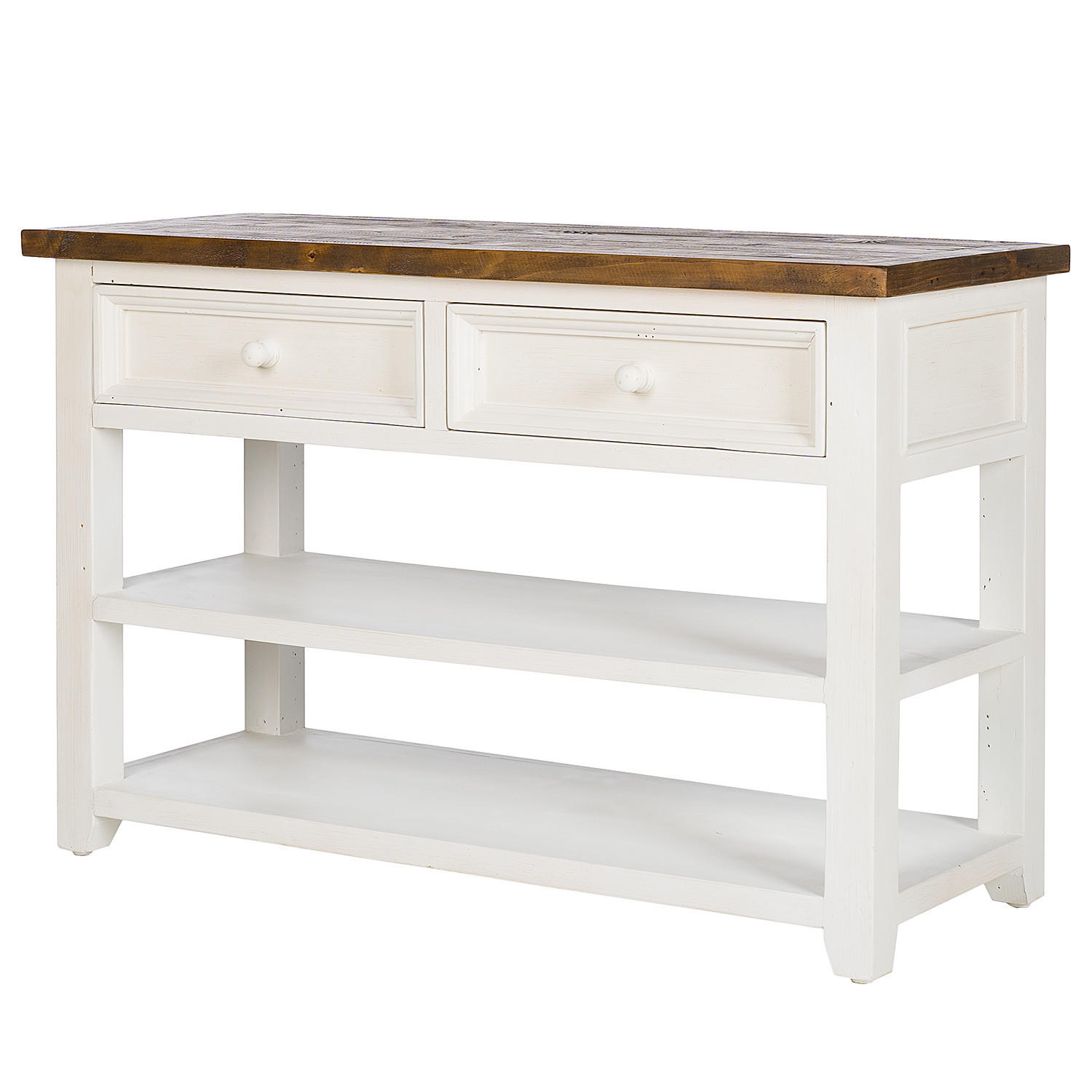 WASCHTISCH - Kiefer massiv - Weiß, Holz (120/78/47cm) - home24