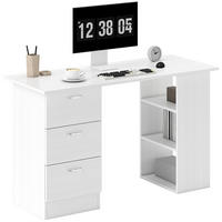 SCHREIBTISCH Weiß mit Schubladen und Regalfächern 120/49/72 cm - Weiß, Holz (49/120/72cm) - PANGIVO