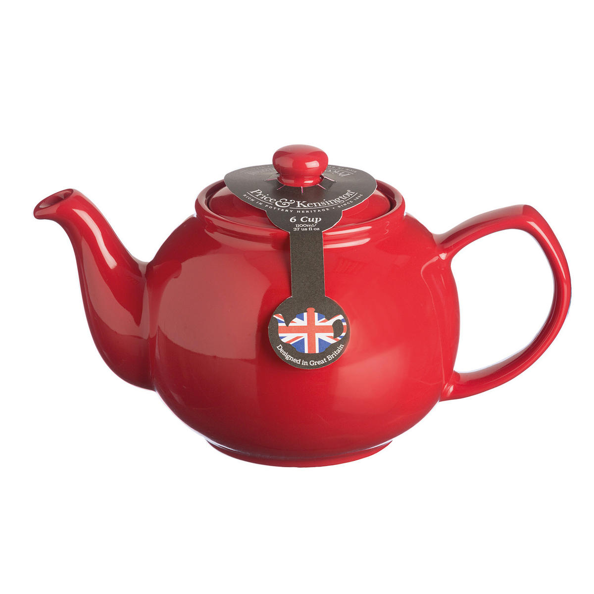 TEEKANNE + Teesieb rot Set, 1,1 l 6 Tassen - Rot, Keramik (1.1L) - Price & Kensington
