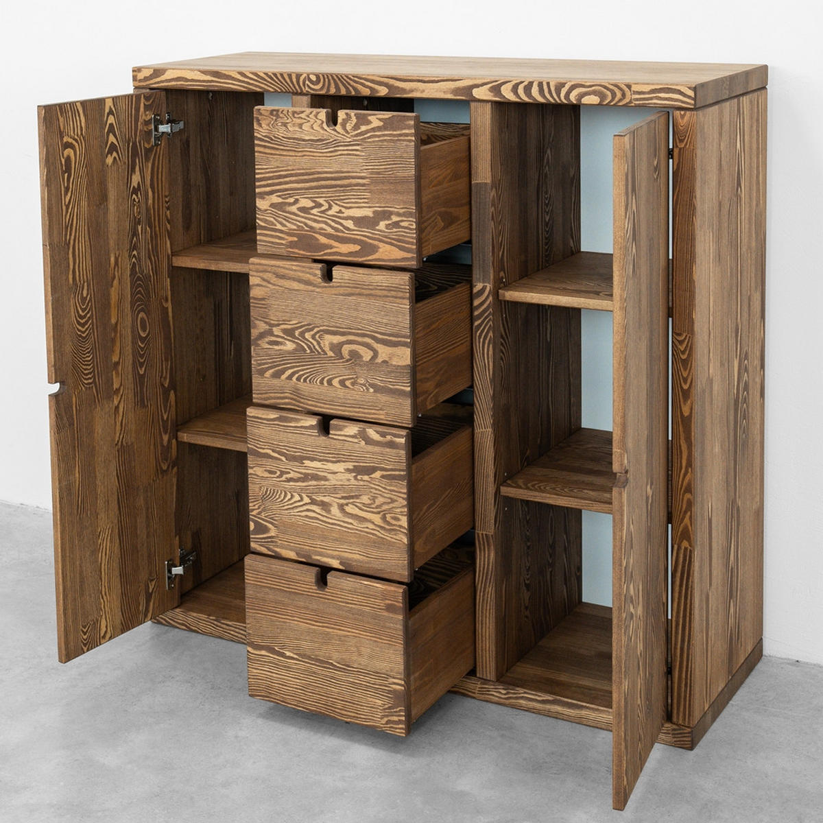 KOMMODE aus Massivholz MARIKA 2/4 - Dunkelbraun, Holz (112/112/40cm) - Seart