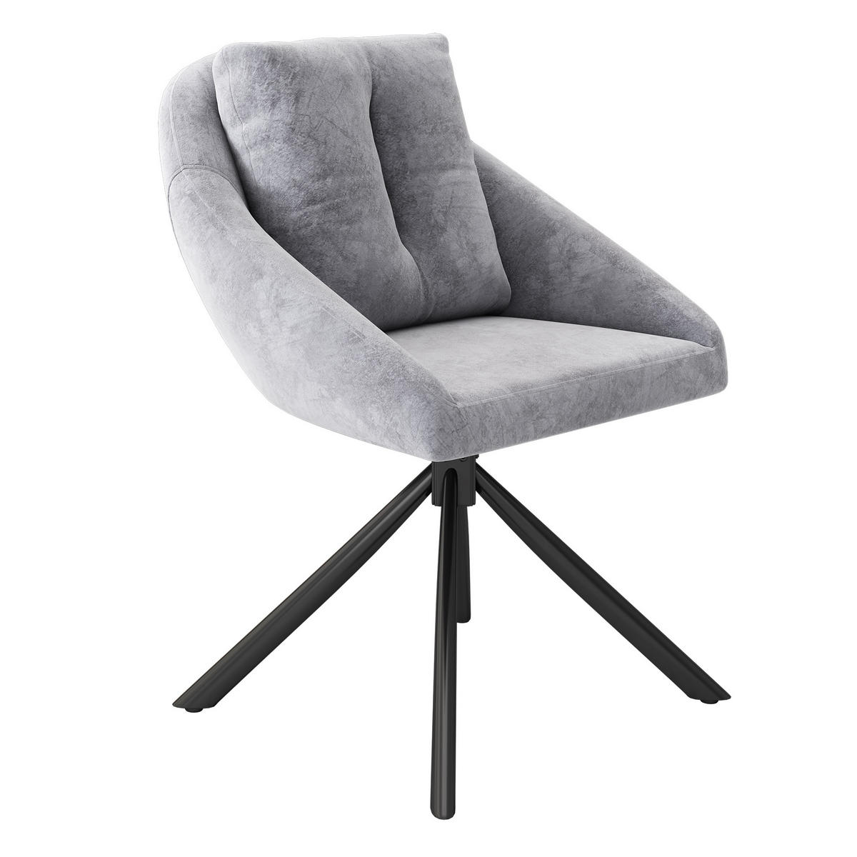 ESSZIMMERSTUHL Drehbar Grau Samt, Ergonomisch, Modern - Grau, Textil (65/79/59cm) - FLIEKS
