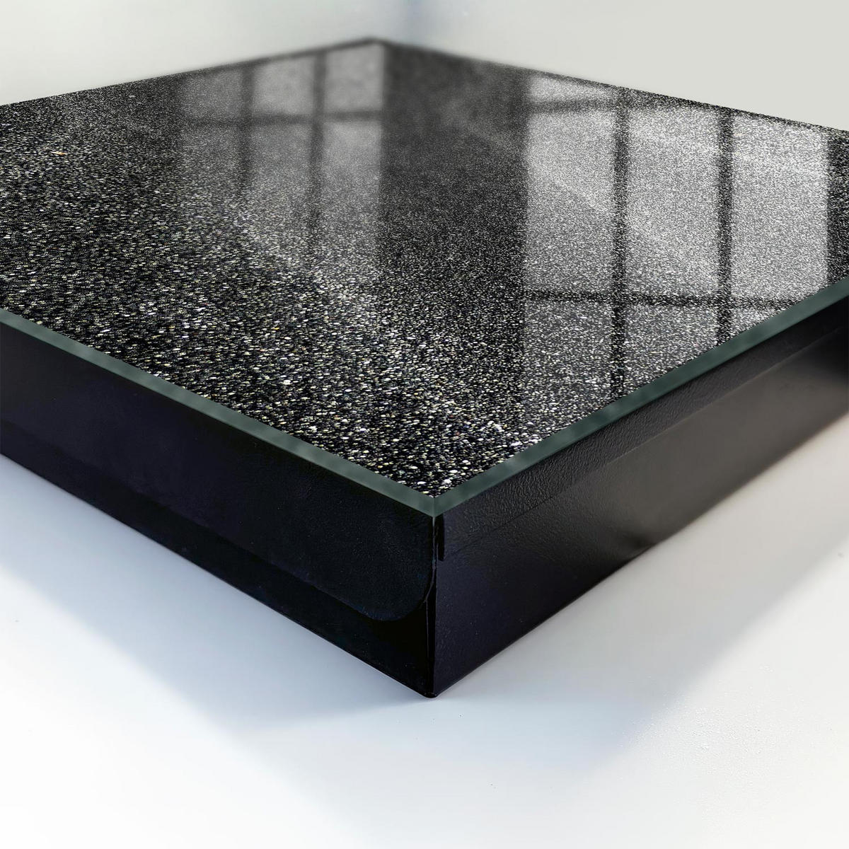 SCHLÜSSELBOX Schwarz 30x30 cm- Türöffnung nach rechts - Schimmernde Wellen - Schwarz, Metall (30/30/5cm) - TULUP