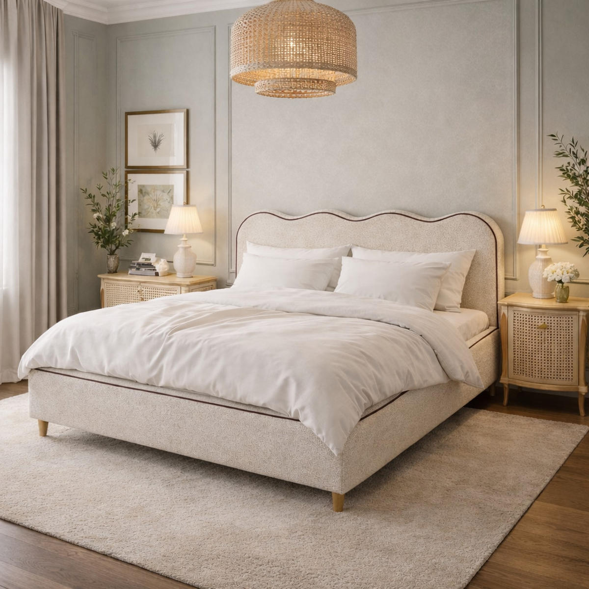 POLSTERBETT COCO 180x200 cm Beige mit Bettkasten Taschenfederkern H4 - Beige, Textil - KS Home Concept