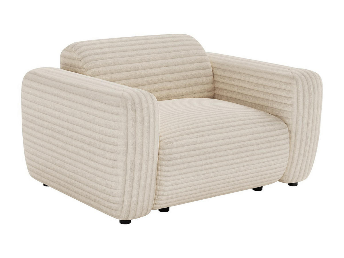 SESSEL mit gerader Rückenlehne - 1 Person - stoff - beige Pogni - Beige, Textil (130/67/97cm) - Vente-Unique