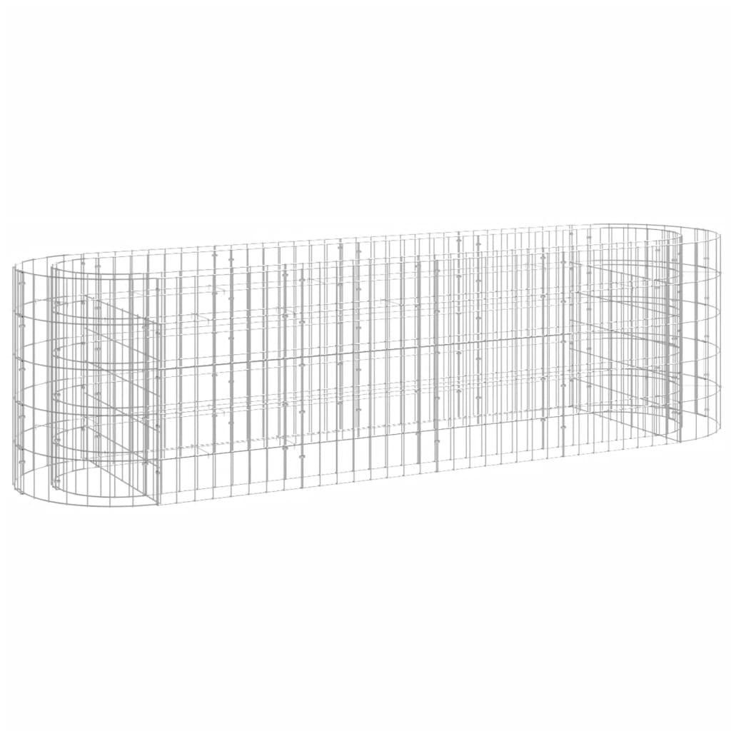 furnicato Gabionen-Hochbeet Silber 50x50x190 cm
