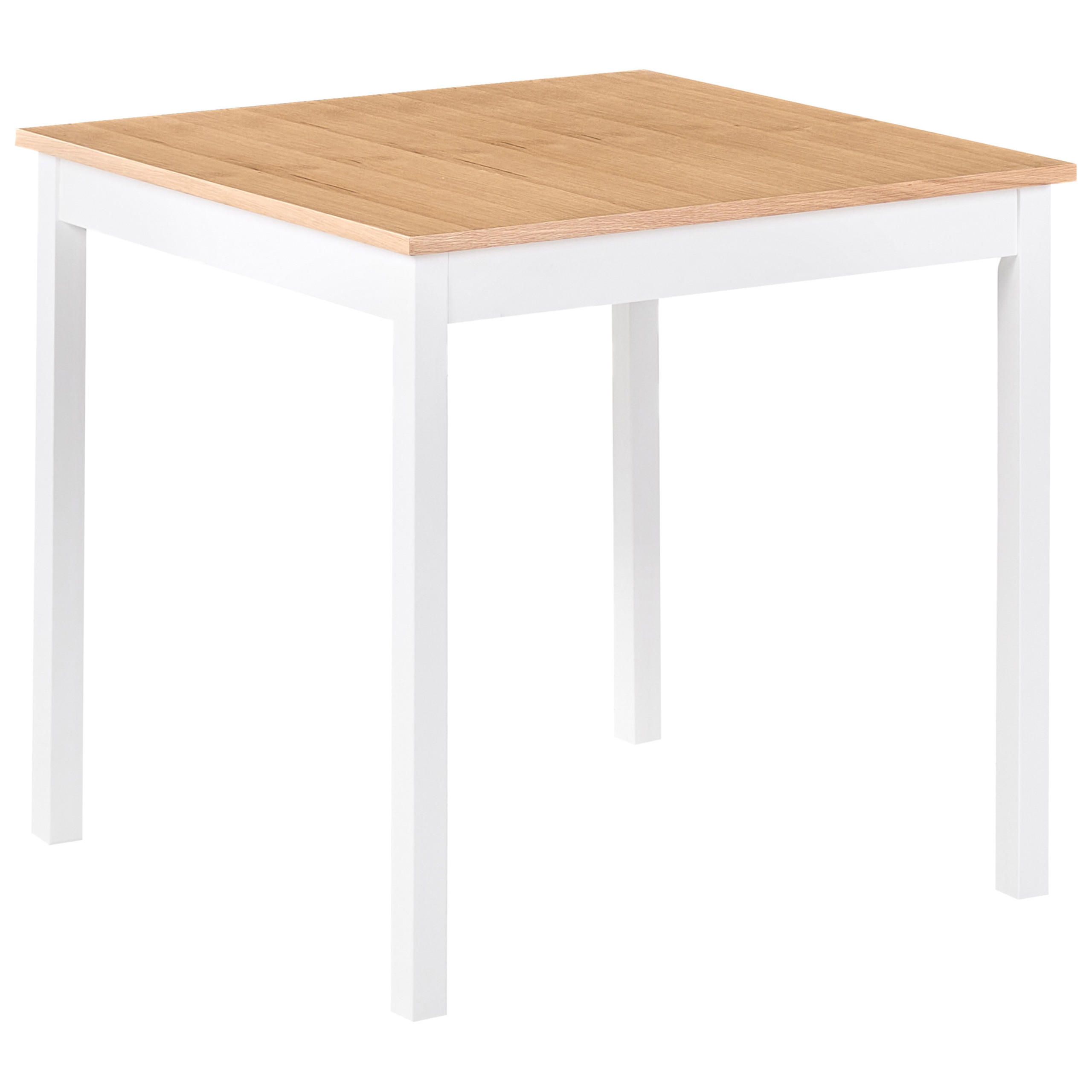 JÍDELNÍ STŮL Dřevo světle hnědý/bílý 80/80 cm Battersby - bílá/světle hnědá, dřevo (80/80/76cm) - Beliani
