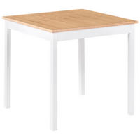 JÍDELNÍ STŮL Dřevo světle hnědý/bílý 80/80 cm Battersby - bílá/světle hnědá, dřevo (80/80/76cm) - Beliani