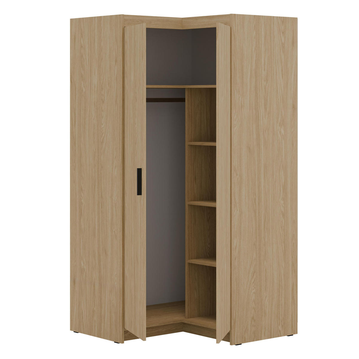 ECKSCHRANK Storicos Geölte Eiche 97,8/190,5/97,8 cm – Modern, ideal für Ecken - Eichefarben, Holzwerkstoff/Kunststoff (97.8/190.5/97.8cm) - AX Living