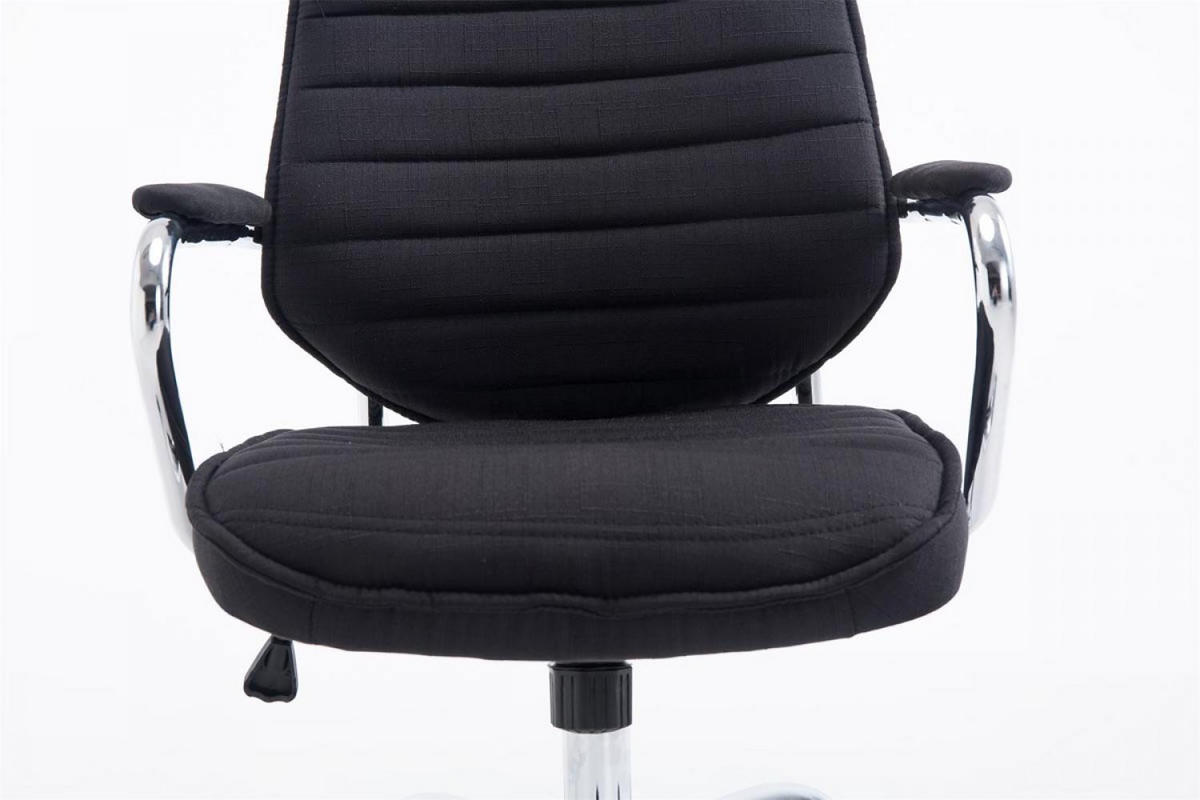 CHEFSESSEL Stoff schwarz - Chromfarben/Schwarz, Textil/Metall (60/117/67cm) - CLP