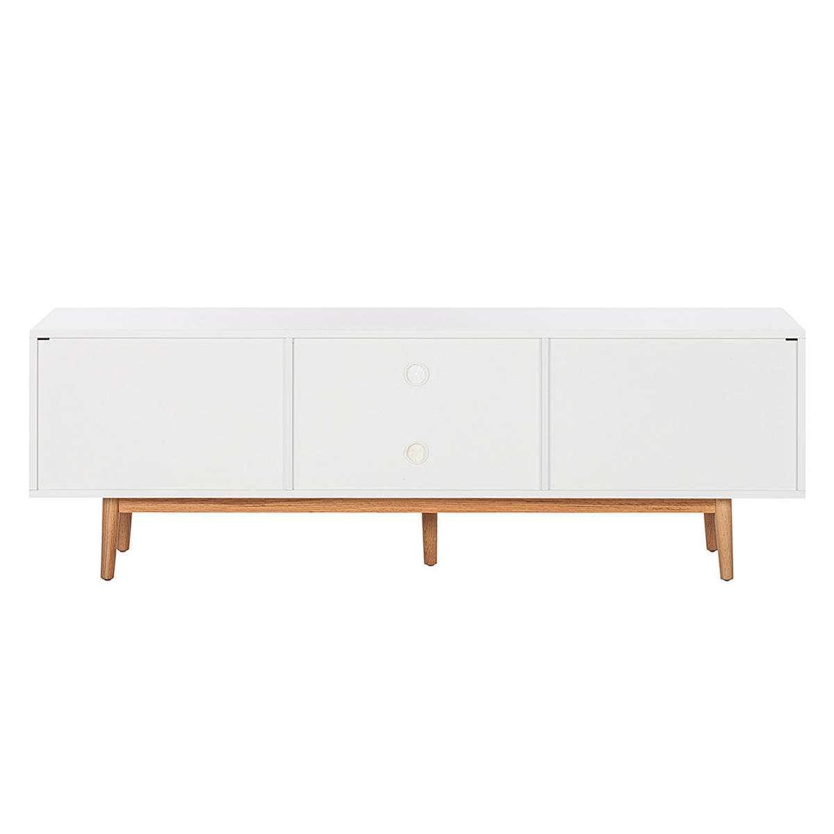 TV-LOWBOARD - Eichefarben/Weiß, Eichenholz/Holz (180/59/45cm) - home24