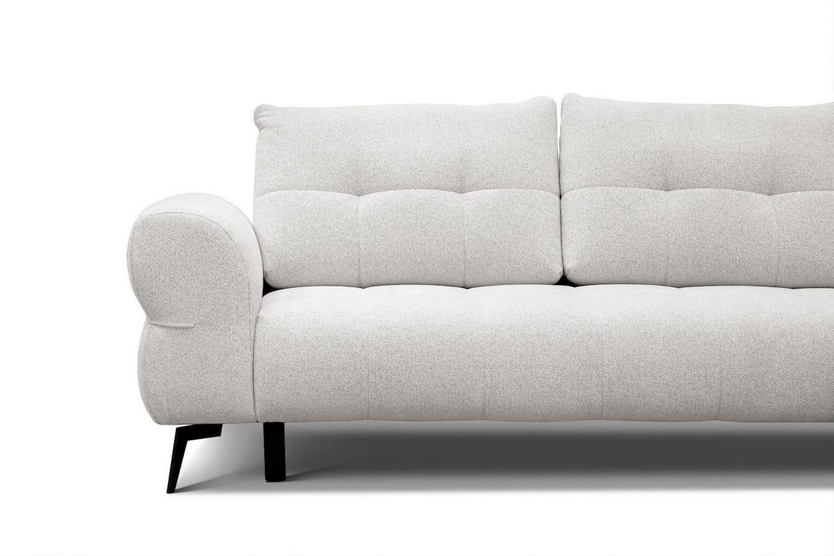 ECKSOFA SALVINI 4-Sitzer, weiß - Schwarz/Weiß, Holzwerkstoff/Textil (292/158cm) - Courtois Laville