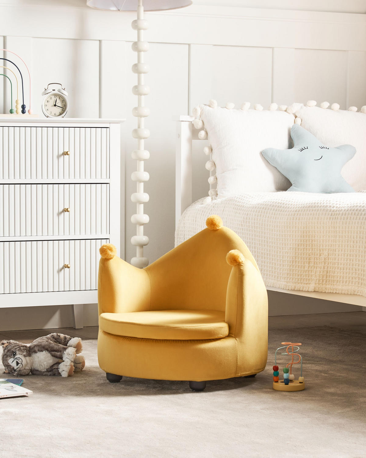 KINDERSESSEL Senfgelb Vega - Gelb/Schwarz, Textil (50/47/44cm) - Beliani