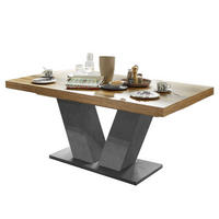 ESSTISCH ausziehbar Elena 160x90x76 Graphit/Plankeneiche - Braun, Holzwerkstoff (160/90/76cm) - 58aufmkessel