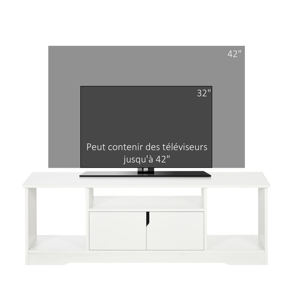 TV-MÖBEL Weiß 1 Stück - Weiß, Holzwerkstoff (120/41/30cm) - GiPP