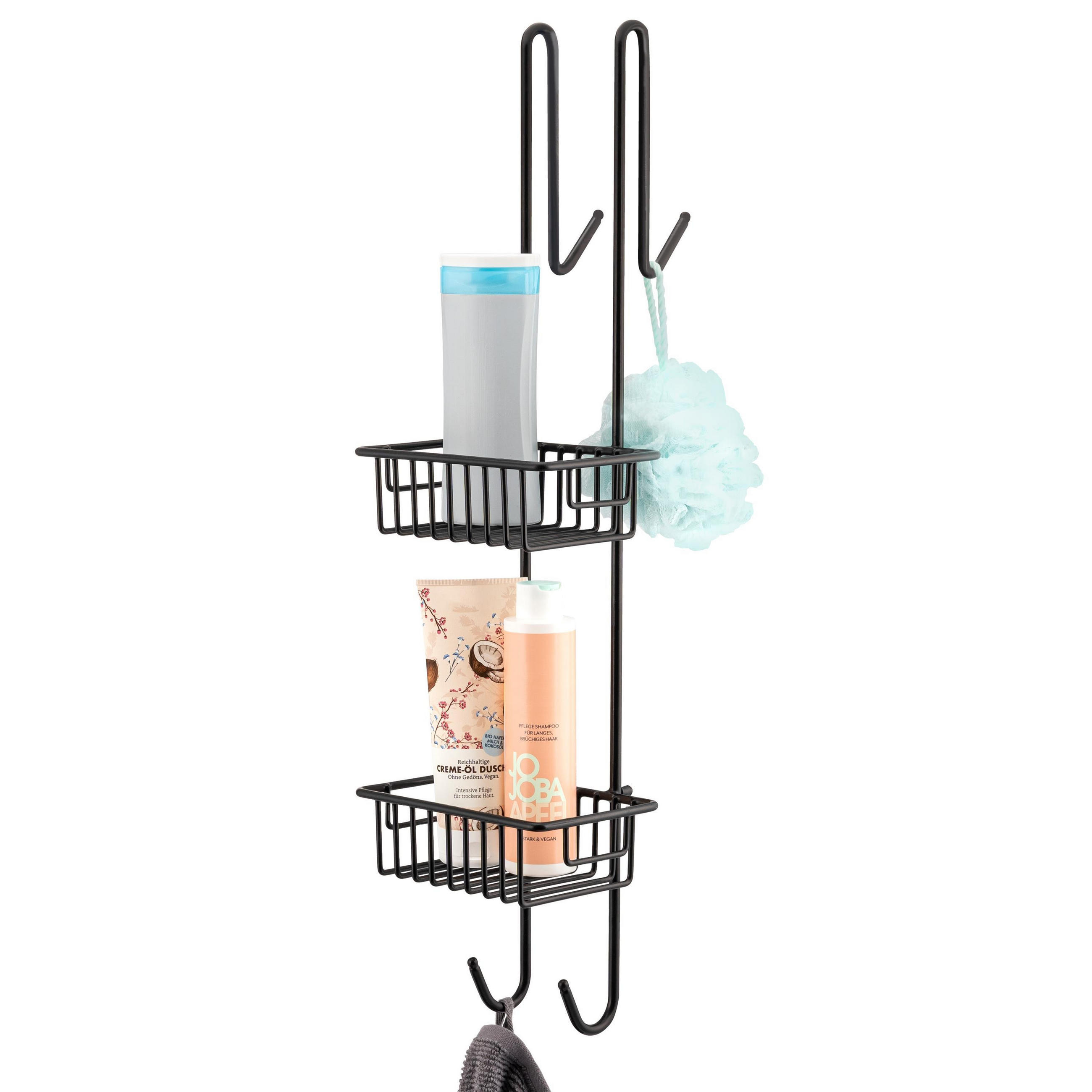 DUSCHREGAL, schwarz - Schwarz, Metall (18.5/70/20cm) - bremermann