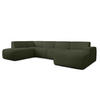 WOHNLANDSCHAFT Didim Grün 378/220/78 cm – großes Sofa stilvoll & bequem L - Schwarz/Grün, Kunststoff/Textil (220/78/378cm) - AX Living
