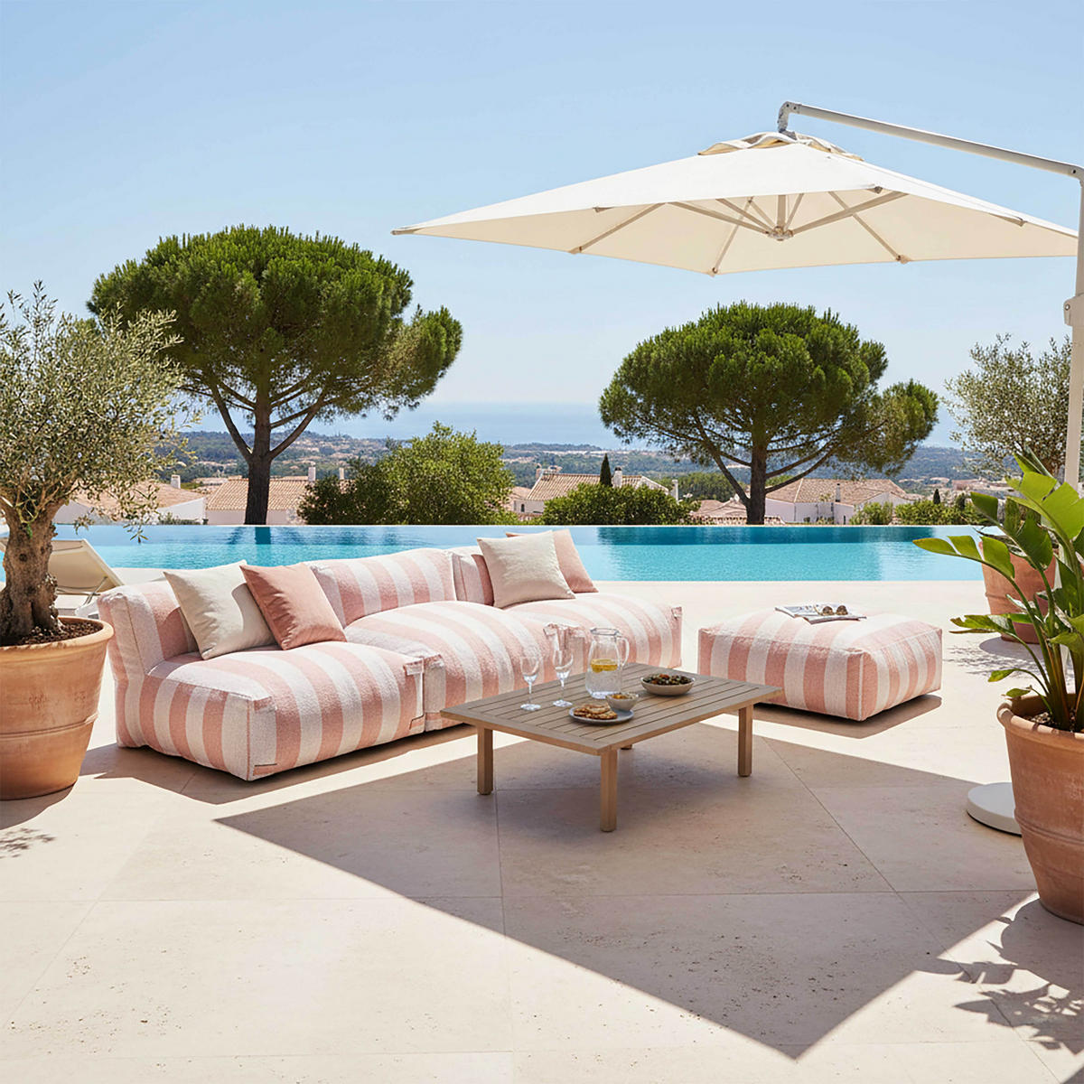 GARTENSESSEL, Puderrosa - Pink, Textil (85/65/85cm) - Oviala