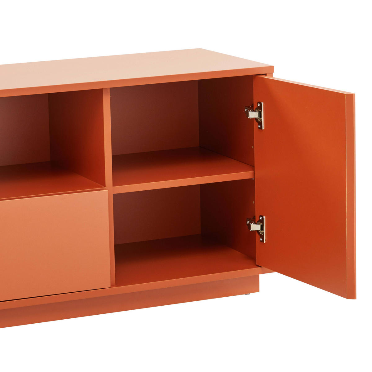 TV-SCHRANK 140 cm, Ziegelrot - Rot/Orange, Holz (40/52/140cm) - Oviala