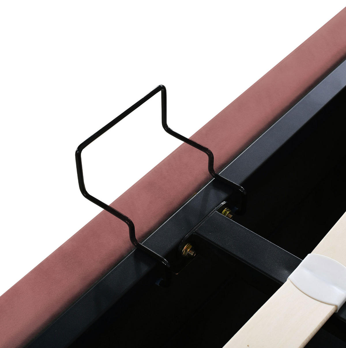 POLSTERBETT mit Stauraum 140x200 cm Samt Pink mit Lattenrost - Pink, Metall (140/200cm) - Meubliv
