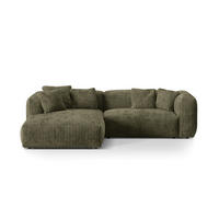 ECKSOFA modular links Martina aus Cord moosgrün 2 Sitzplätze - Salbeigrün, Textil (176/283cm) - Micadoni