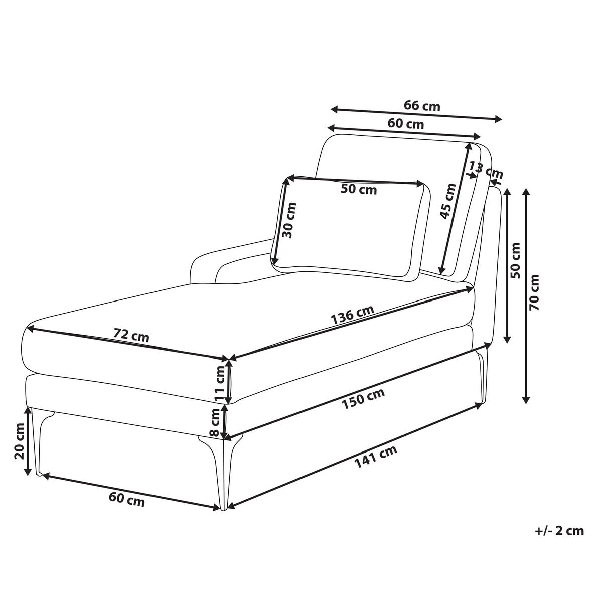 ČALOUNĚNÉ LEHÁTKO CHAISE LONGUE PRAVOSTRANNÉ Bouclé Pískově béžové Ewron - černá/písková barva, textil (150/70/72cm) - Beliani