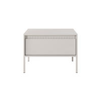 COUCHTISCH SENSO S1, Quadratisch, Mit Schublade Push-To-Open MDF, Metallbeine, 68x68x48,4 cm, Beige - Beige/Creme, Holz/Holzwerkstoff (68/68/48cm) - DomoHome